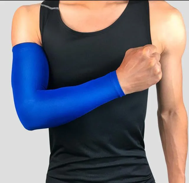 1Pcs Breathable Quick Dry UV Protection Running Arm Sleeves Basketball Elbow Pad Fitness Armguards Sports Cycling Arm Warmers