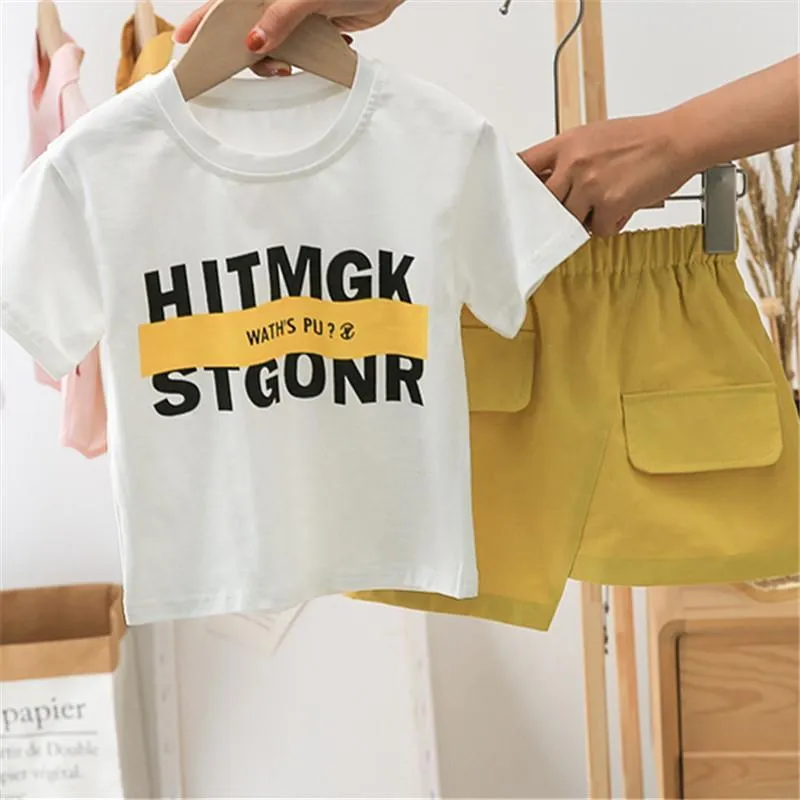 2-piece Letter Pattern T-shirt & Short Skirt for Toddler Girl