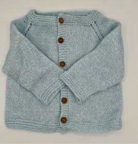 3 Y Blue Tweed Acrylic Knit Cardigan