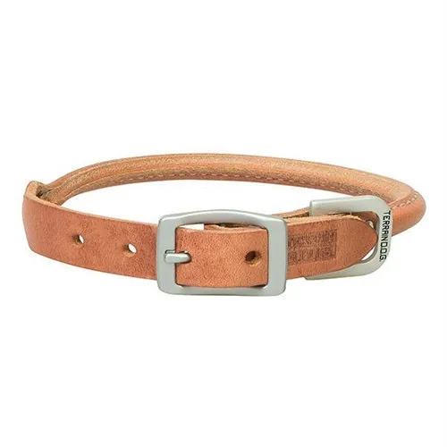 3/4" Harness Rolled Leather Dog Collar