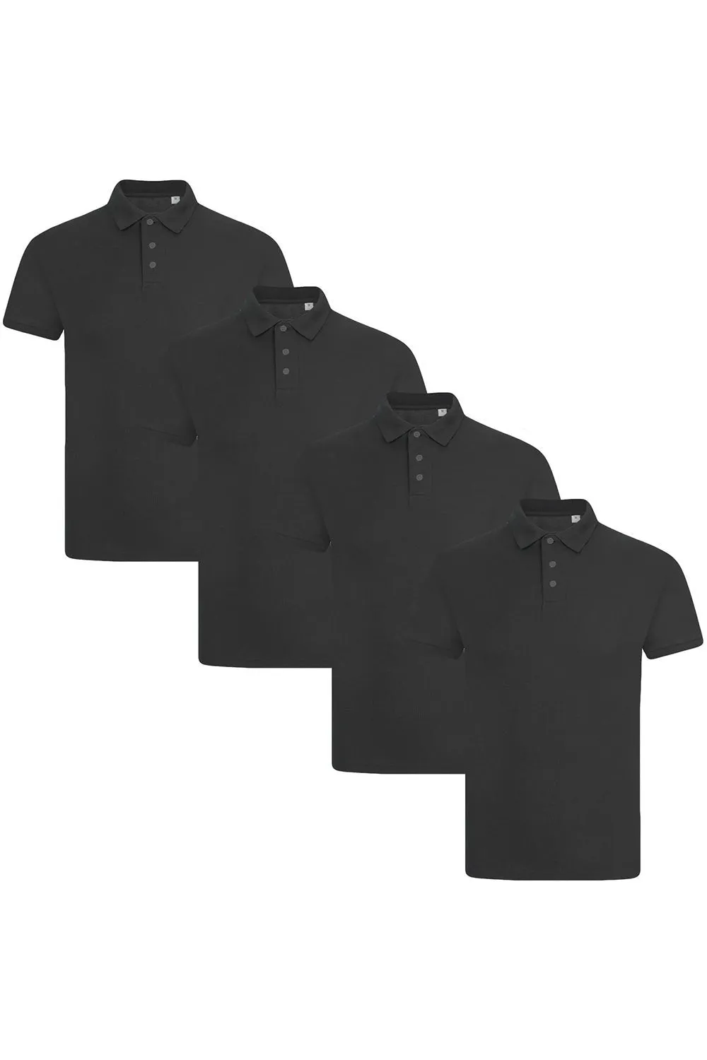 4 Pack Mens Polo Collar Short Sleeve Shirt