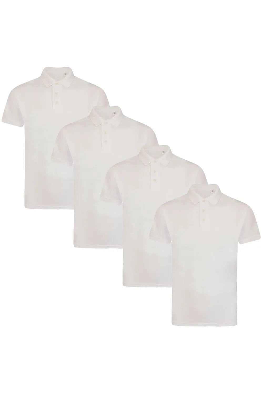 4 Pack Mens Polo Collar Short Sleeve Shirt