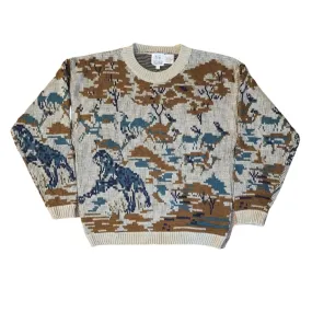 90's VINTAGE KNIT CREWNECK SAHARA SWEATER