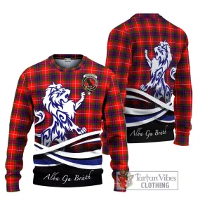 Abernethy Tartan Ugly Sweater with Alba Gu Brath Regal Lion Emblem