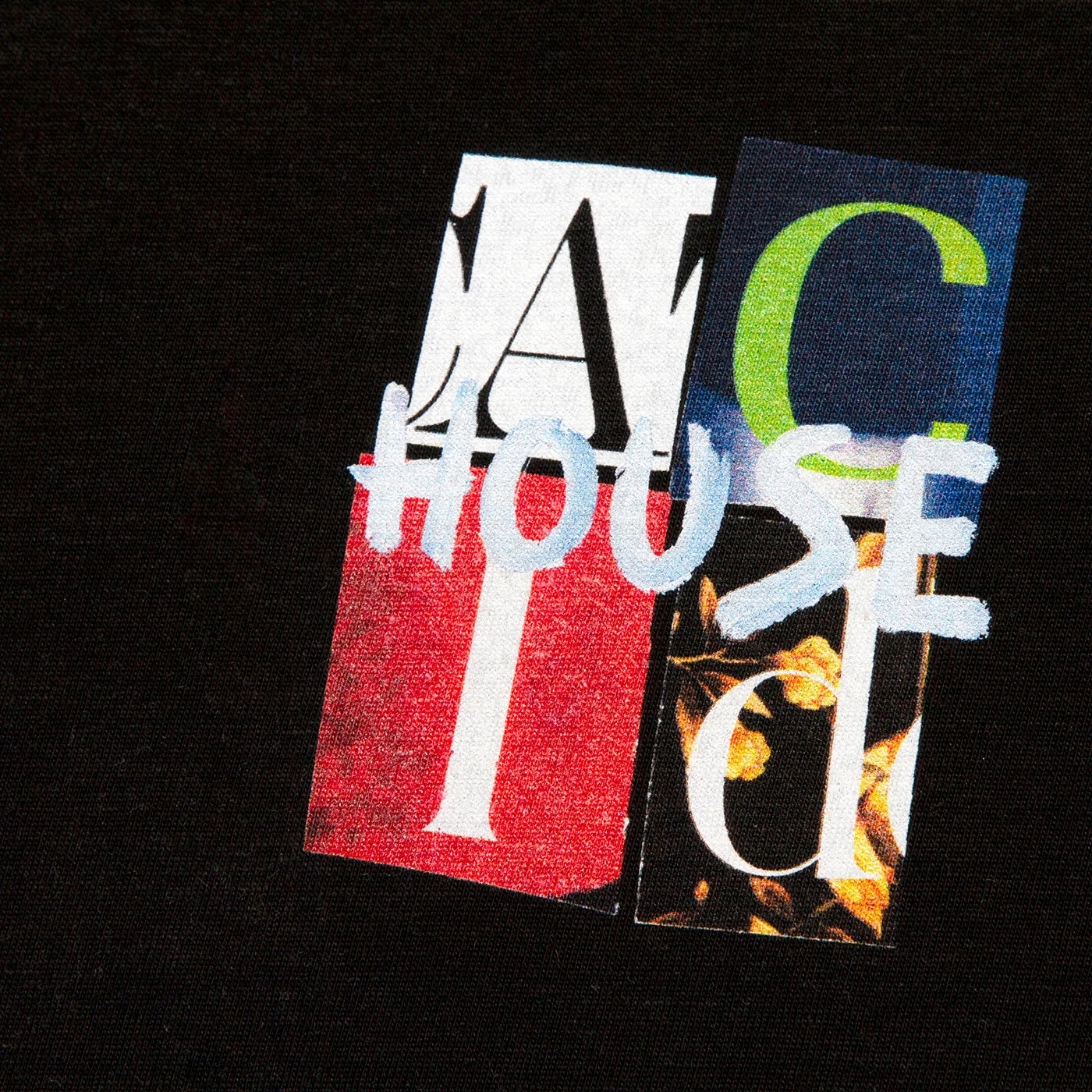 Acid House Cut Portrait Back Print - Tshirt - Black