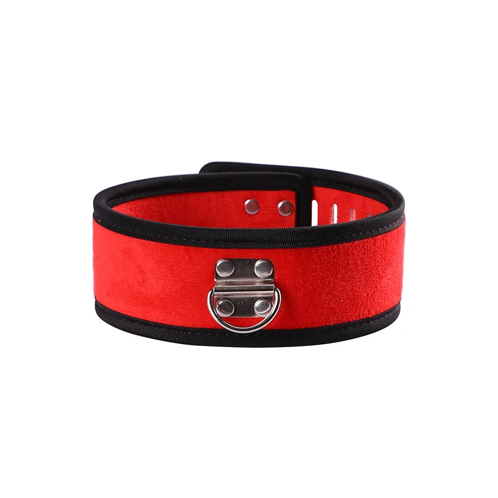 Adjustable Black and Red Soft Material Collar