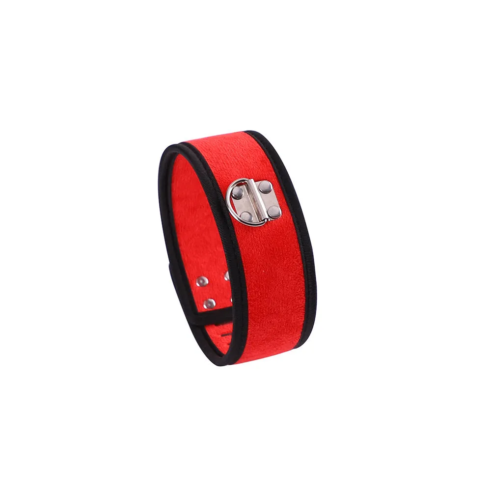 Adjustable Black and Red Soft Material Collar