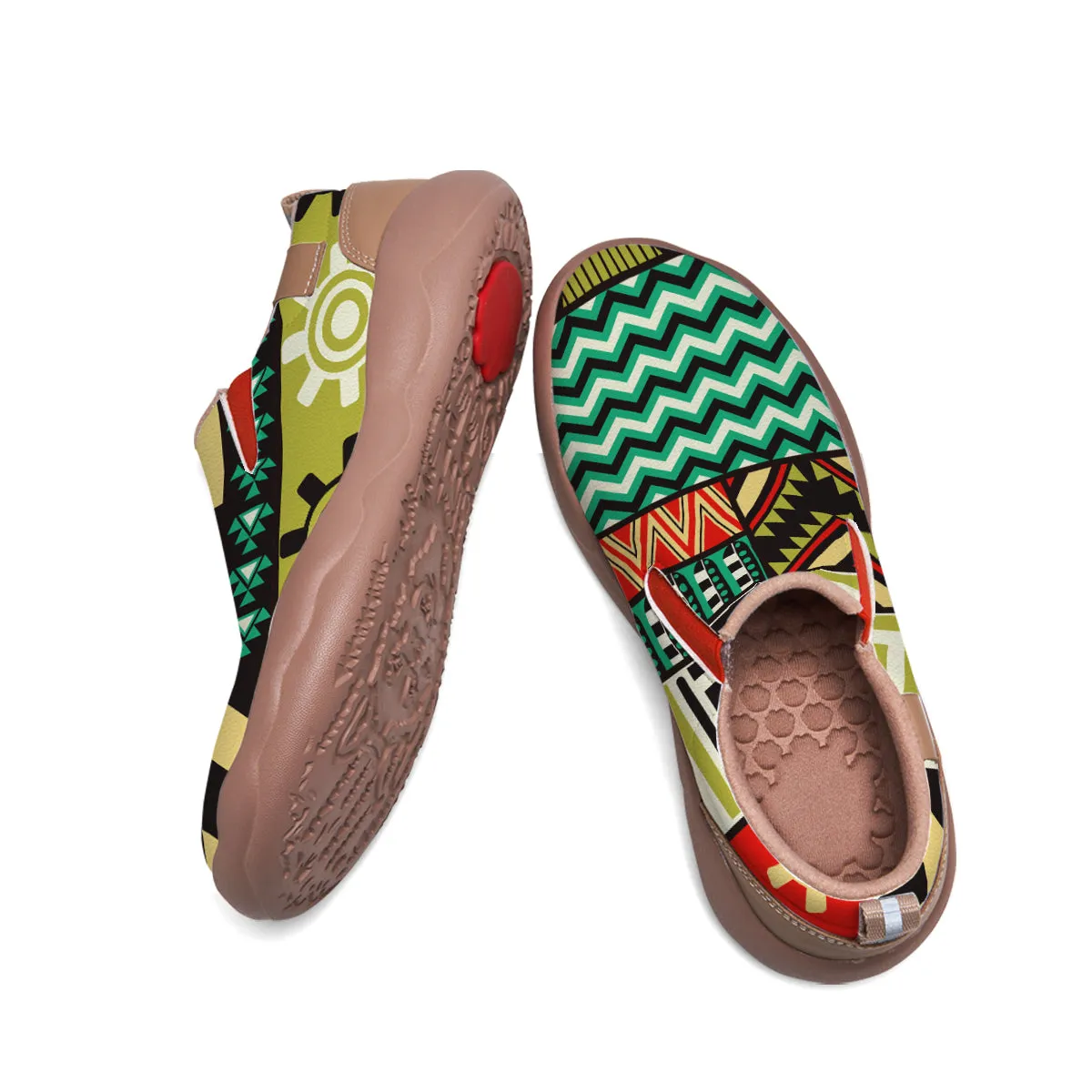 African Tribal Pattern Patchwork Slip On