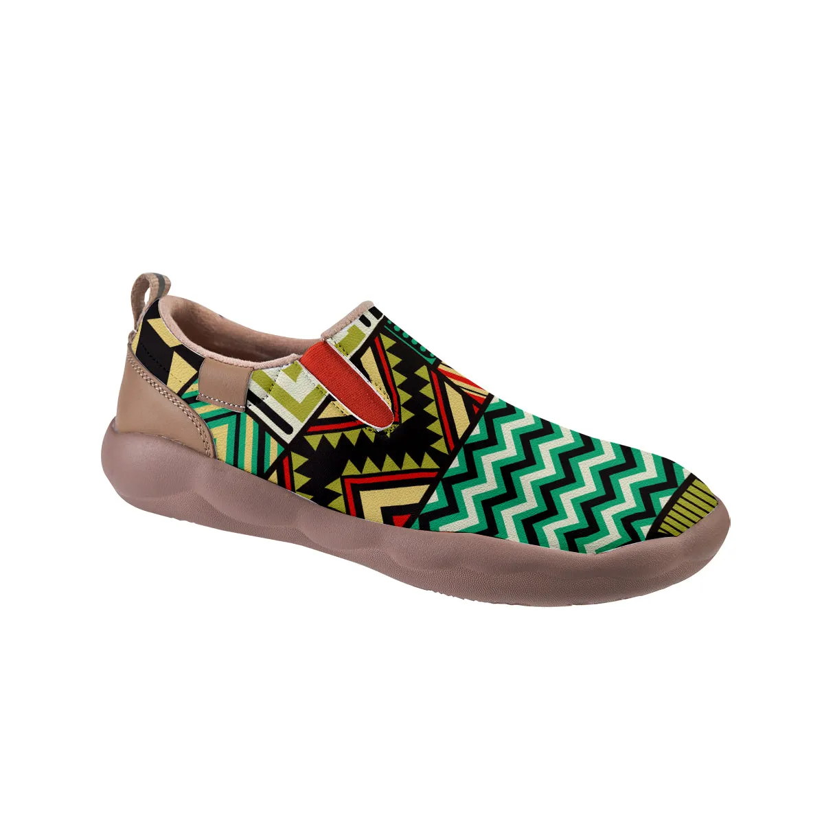 African Tribal Pattern Patchwork Slip On