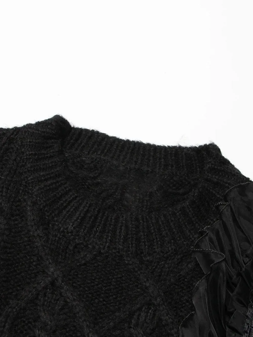 Alishah Mesh Loose Knitting Hollow Out Sweater