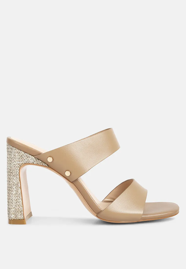 Alodia Slim Block Heel Sandals In Taupe