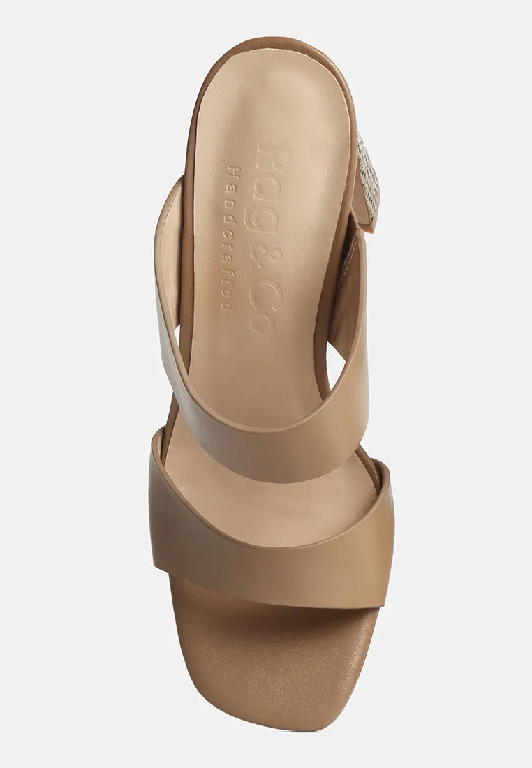 Alodia Slim Block Heel Sandals In Taupe