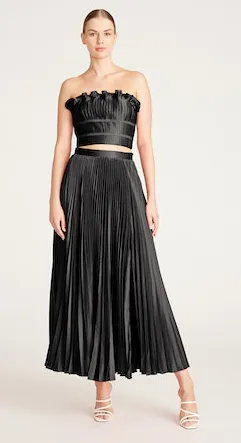 Amur Sophie Pleated Skirt Black