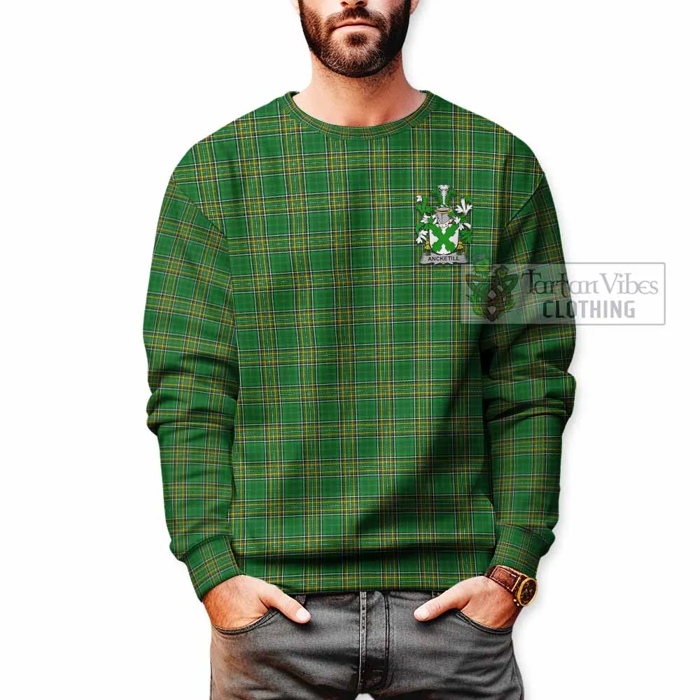 Ancketill Irish Clan Tartan Sweatshirt with Coat of Arms