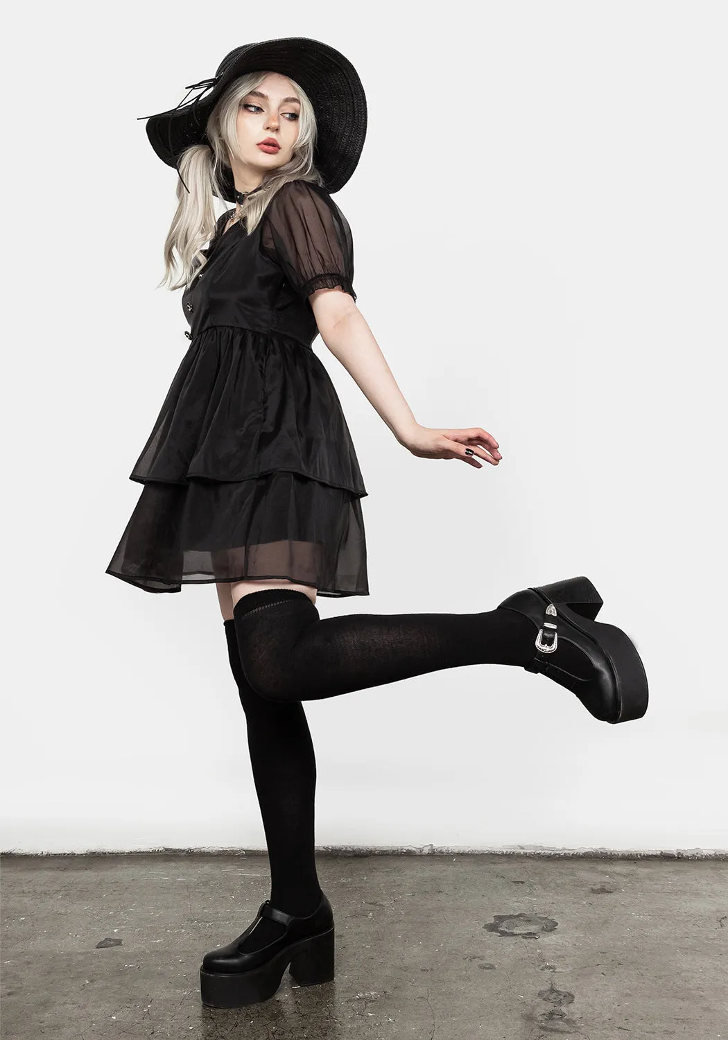 Andie Puff Sleeve Organza Dress