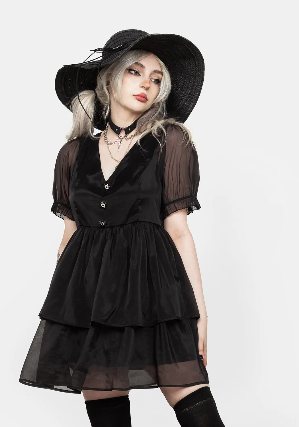 Andie Puff Sleeve Organza Dress