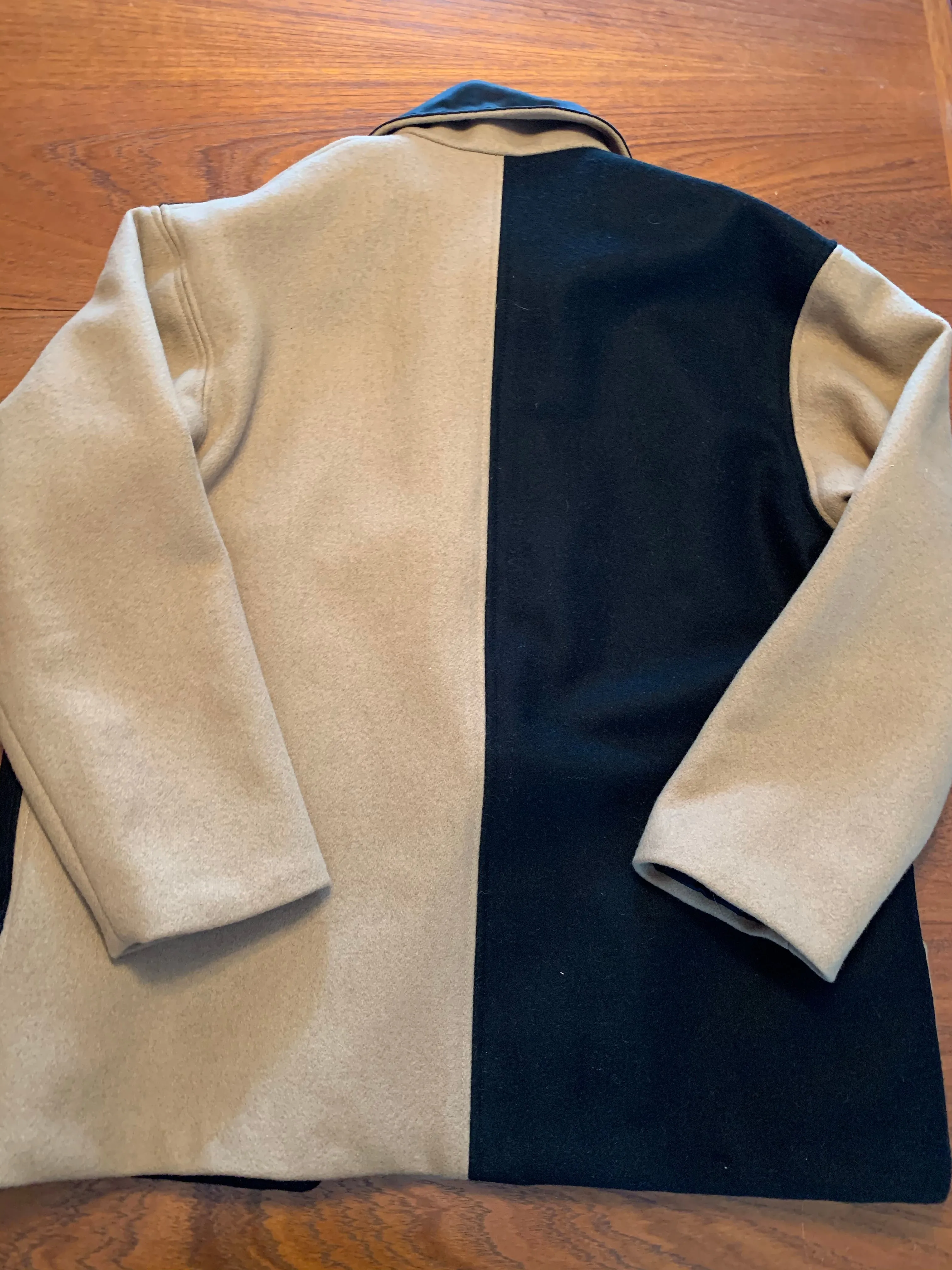 Appliqued Wool Wrap Coat