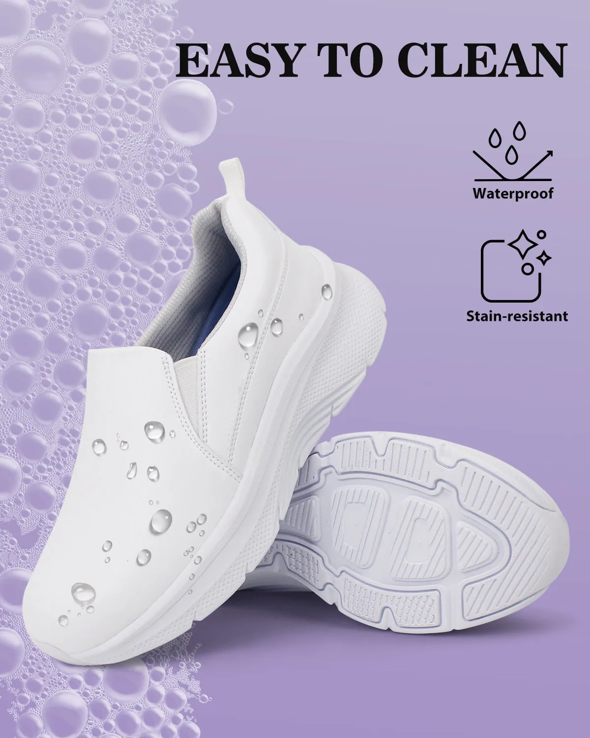 Arch Support Nurse Shoes-Gloffy White