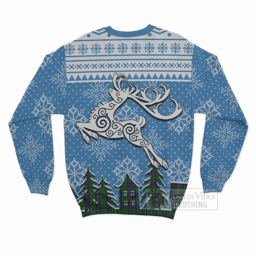 Armstrong Clan Christmas Sweatshirt Celtic Reindeer Style