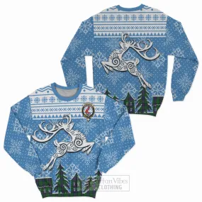 Armstrong Clan Christmas Sweatshirt Celtic Reindeer Style