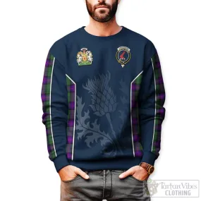 Armstrong Modern Tartan Sweatshirt with Family Crest and Scottish Thistle Vibes Sport Style