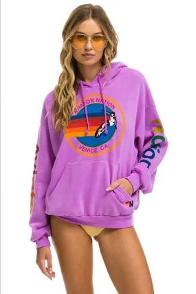 AVIATOR NATION UNISEX RELAXED PULLOVER HOODIE - NEON PURPLE