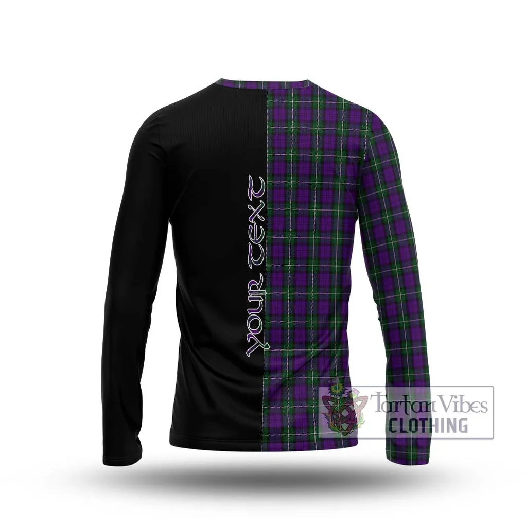 Baillie Highland Society Tartan Long Sleeve T-Shirt with Family Crest and Half Of Me Style