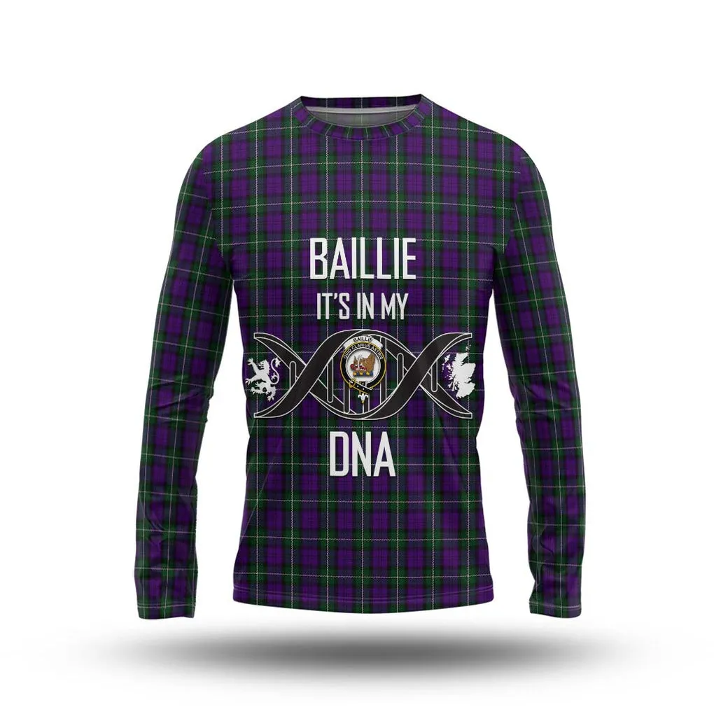 Baillie Highland Society Tartan Long Sleeve T-Shirt with Family Crest DNA In Me Style