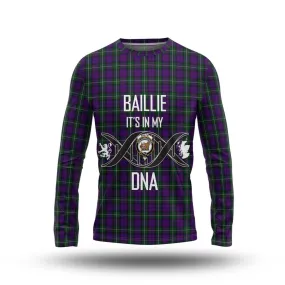 Baillie Highland Society Tartan Long Sleeve T-Shirt with Family Crest DNA In Me Style