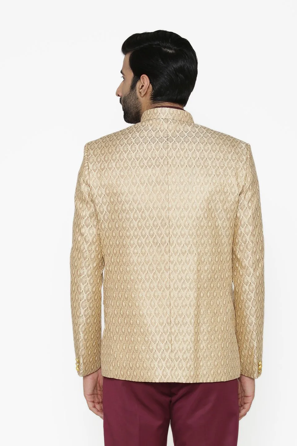 Banarasi Rayon Cotton Beige Blazer