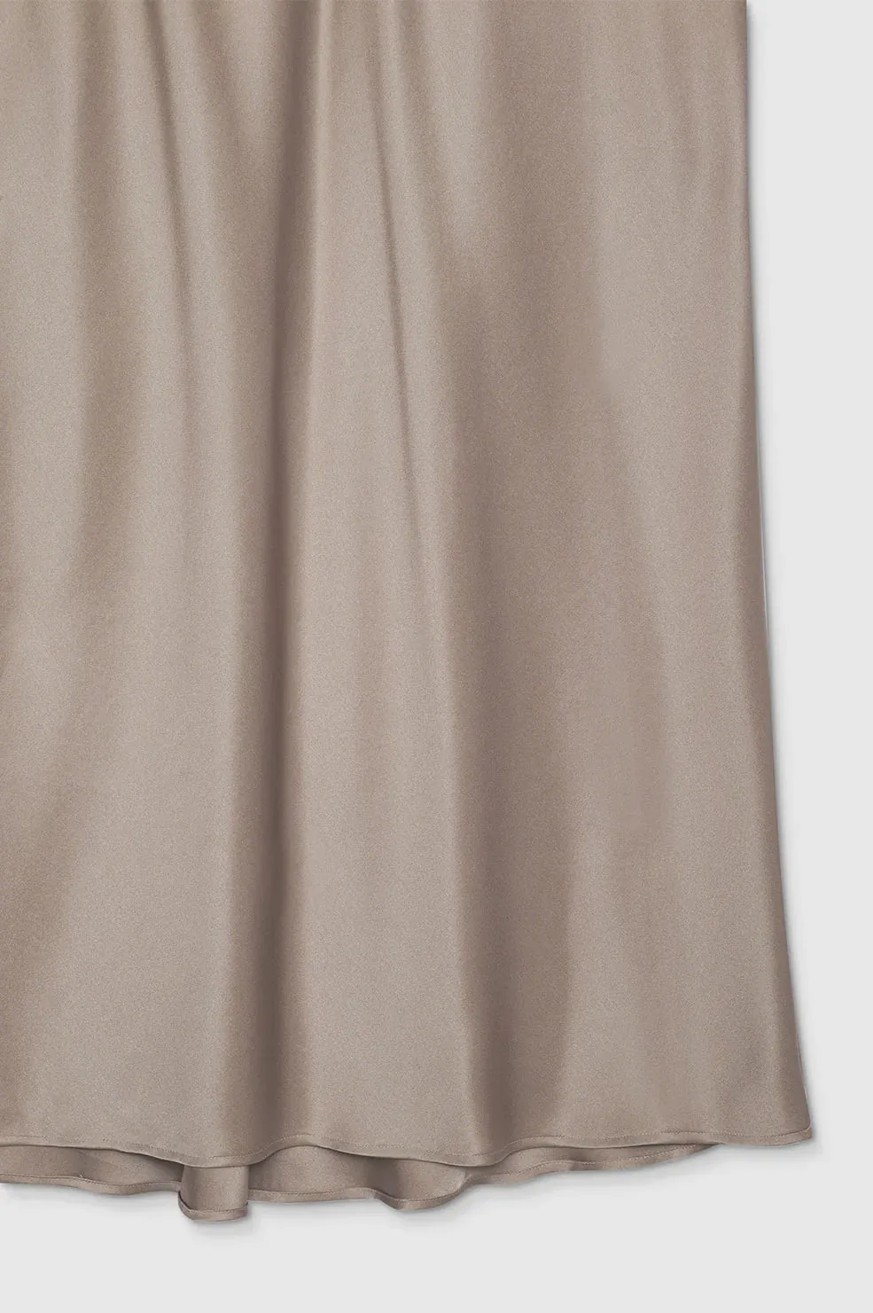 Bar Silk Maxi Skirt - Taupe