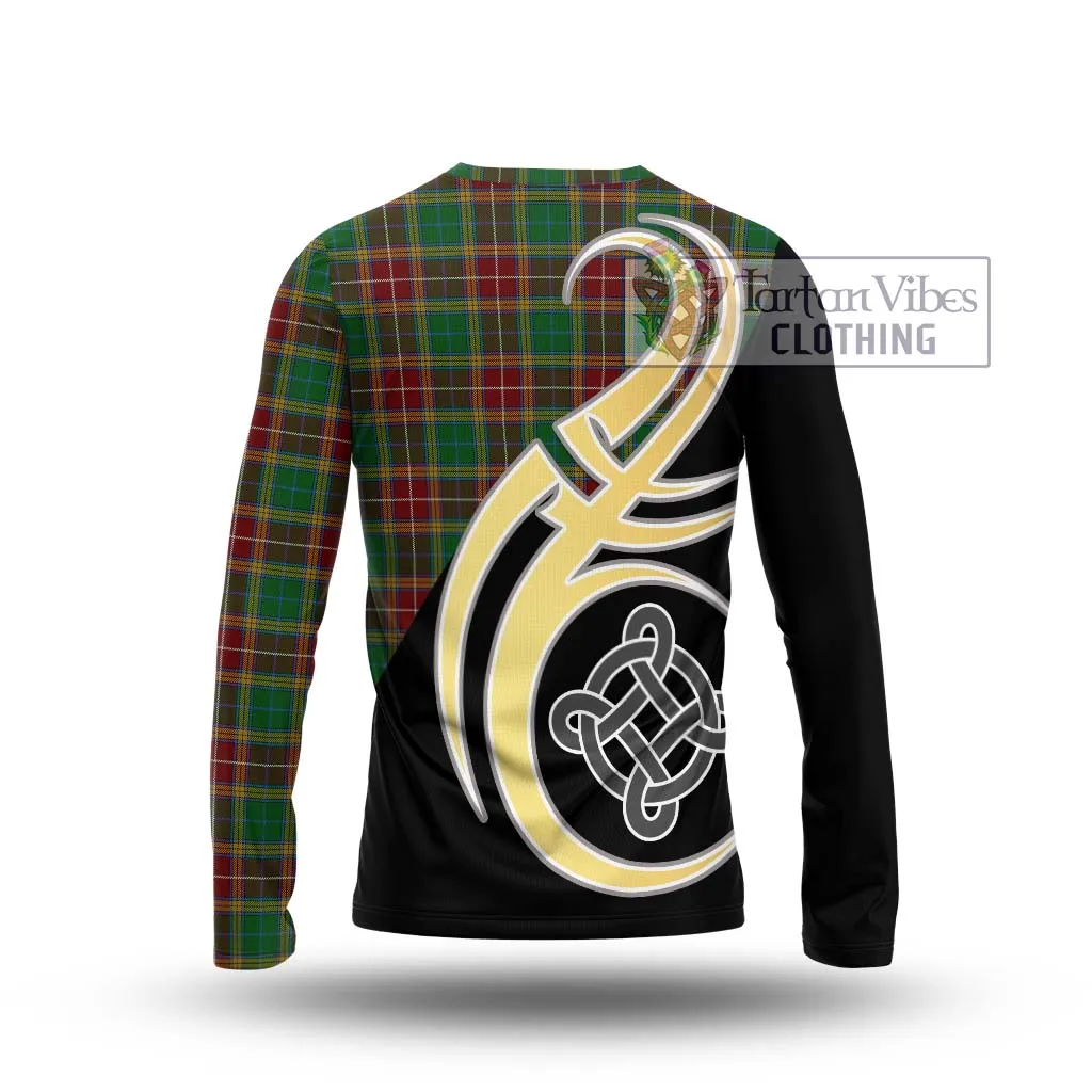 Baxter Tartan Long Sleeve T-Shirt with Family Crest and Celtic Symbol Style