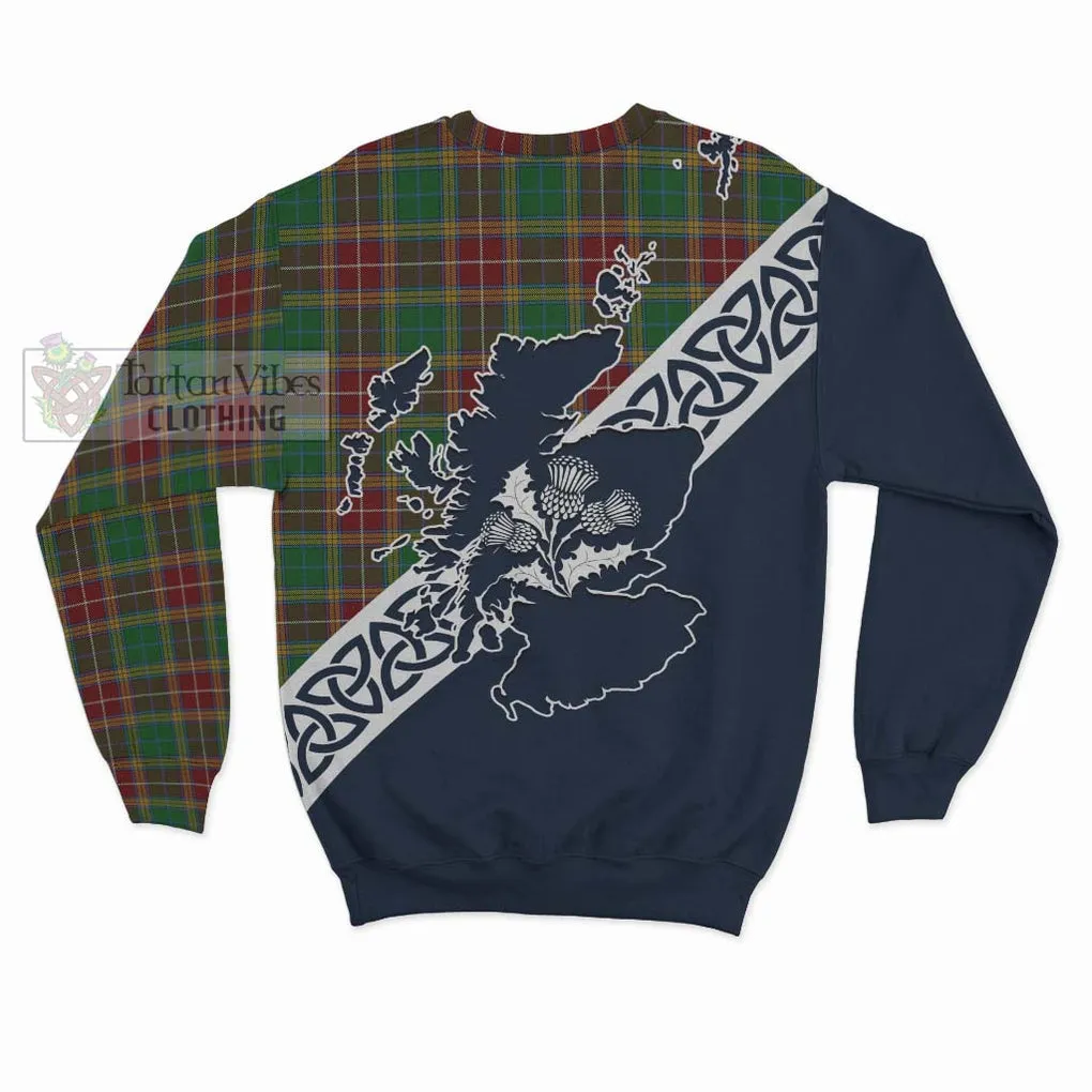 Baxter Tartan Sweatshirt Featuring Thistle and Scotland Map