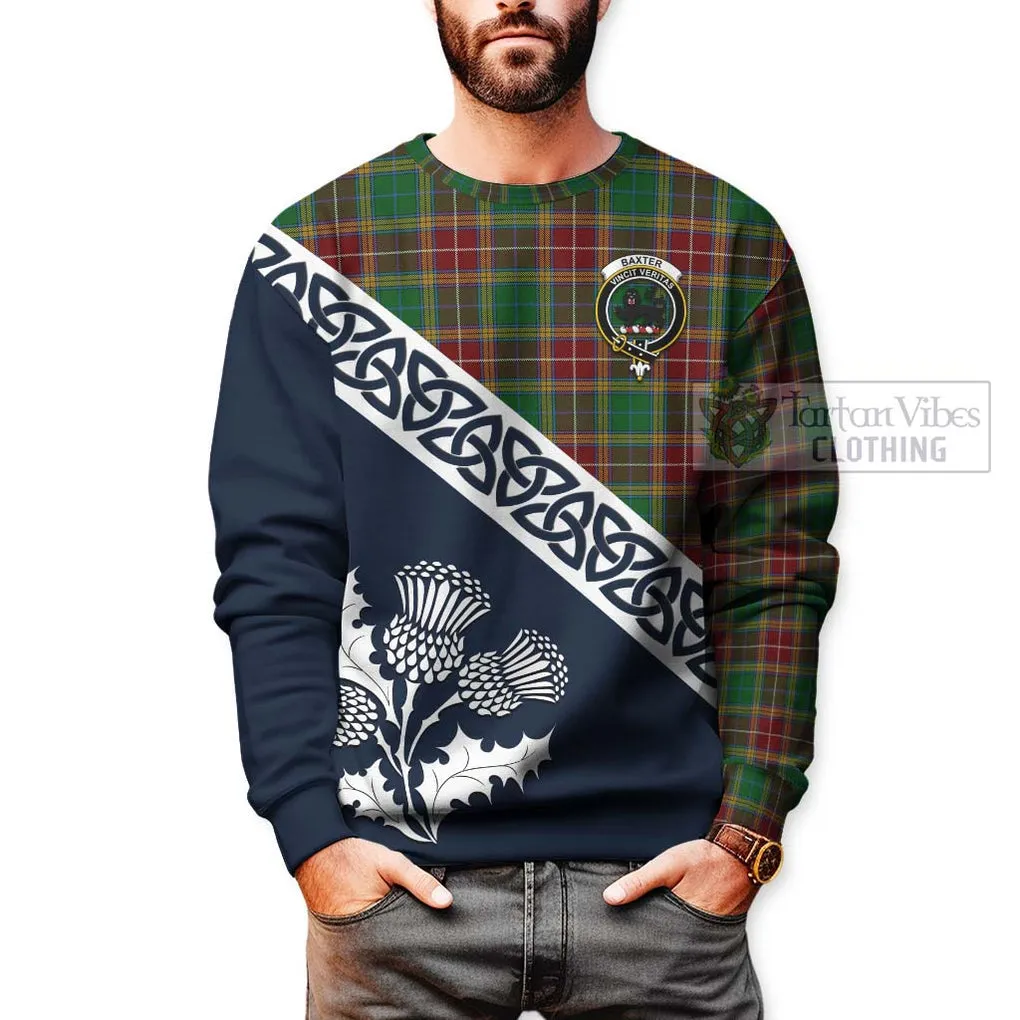 Baxter Tartan Sweatshirt Featuring Thistle and Scotland Map