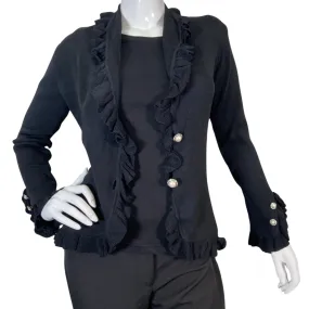 BCBG Maxazria Black Cardigan with Trim