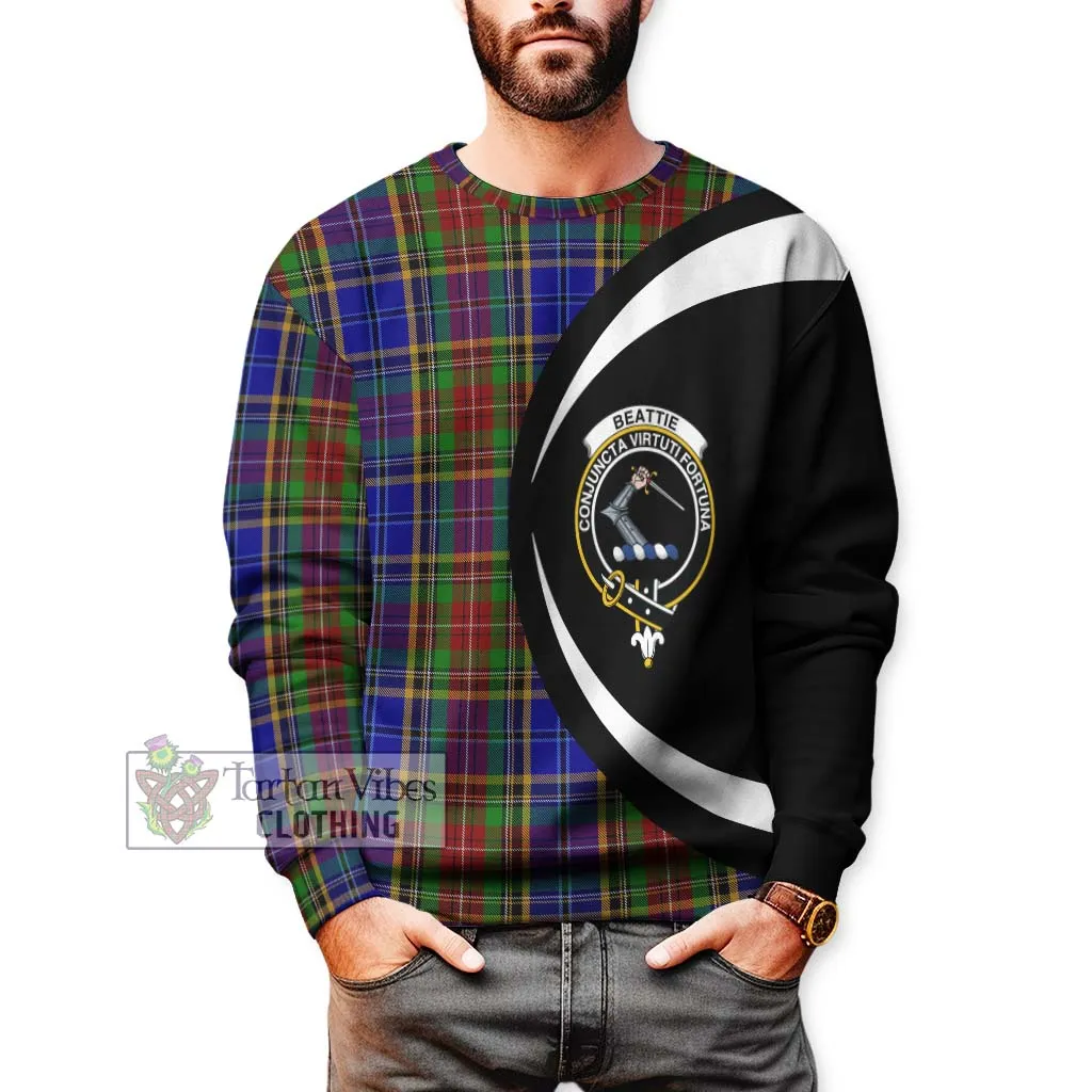 Beattie Tartan Sweatshirt with Family Crest Circle Style