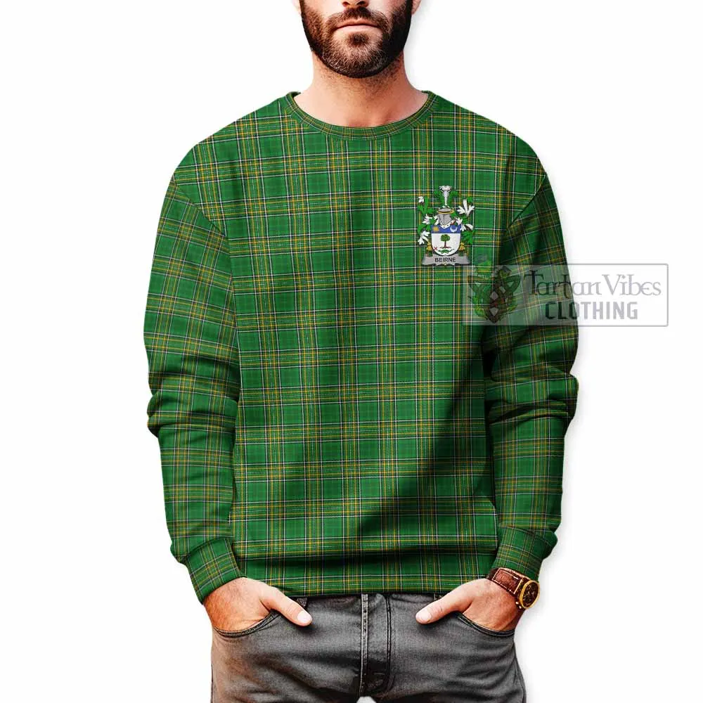 Beirne Irish Clan Tartan Sweatshirt with Coat of Arms