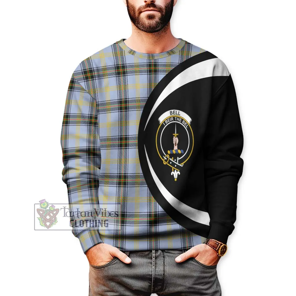 Bell Tartan Sweatshirt with Family Crest Circle Style