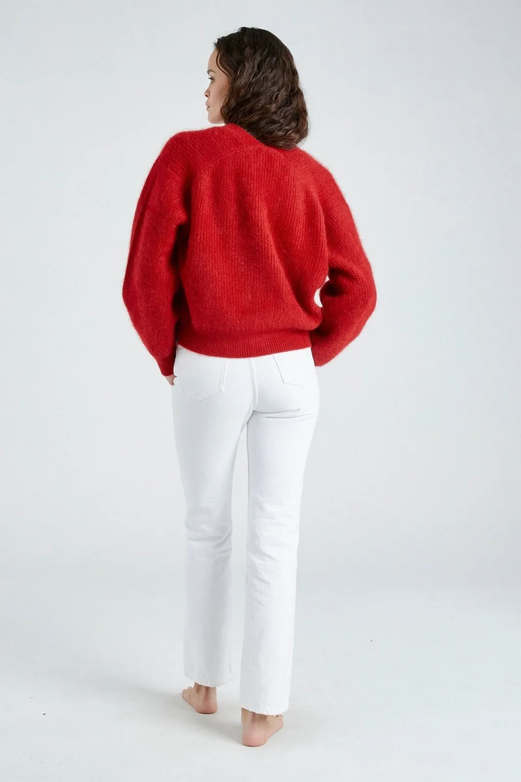   Beryll Cashmere Cardigan Sweater | Cherry Red