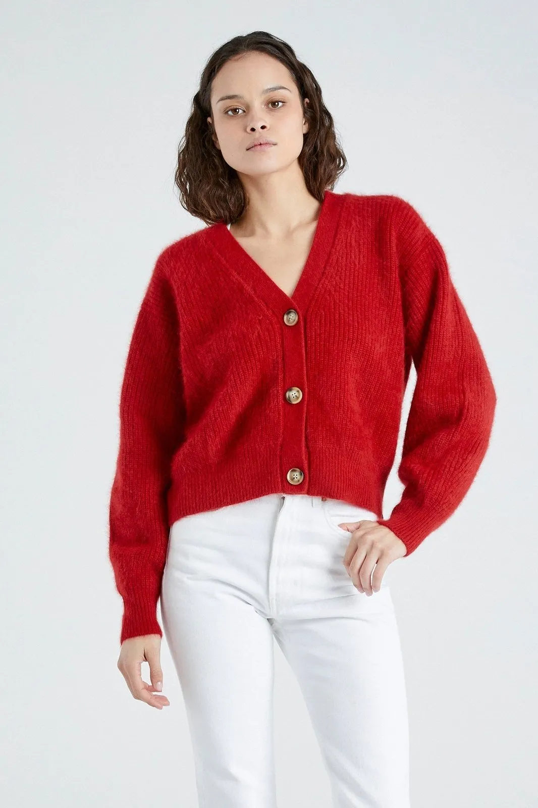   Beryll Cashmere Cardigan Sweater | Cherry Red