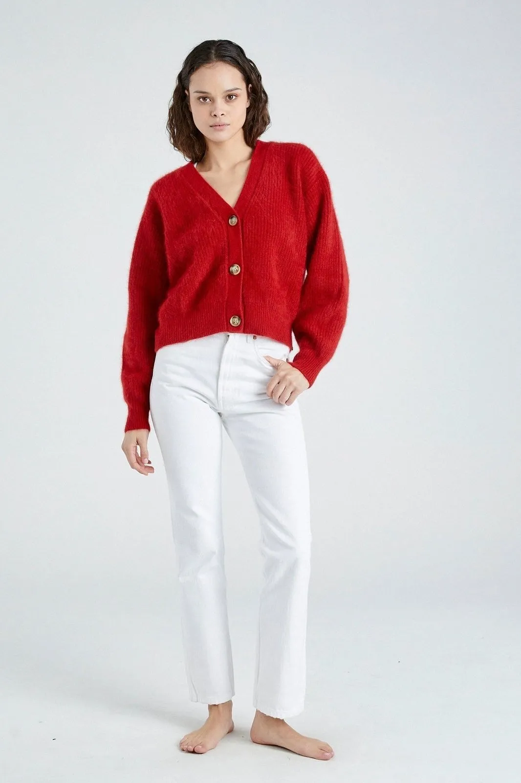   Beryll Cashmere Cardigan Sweater | Cherry Red