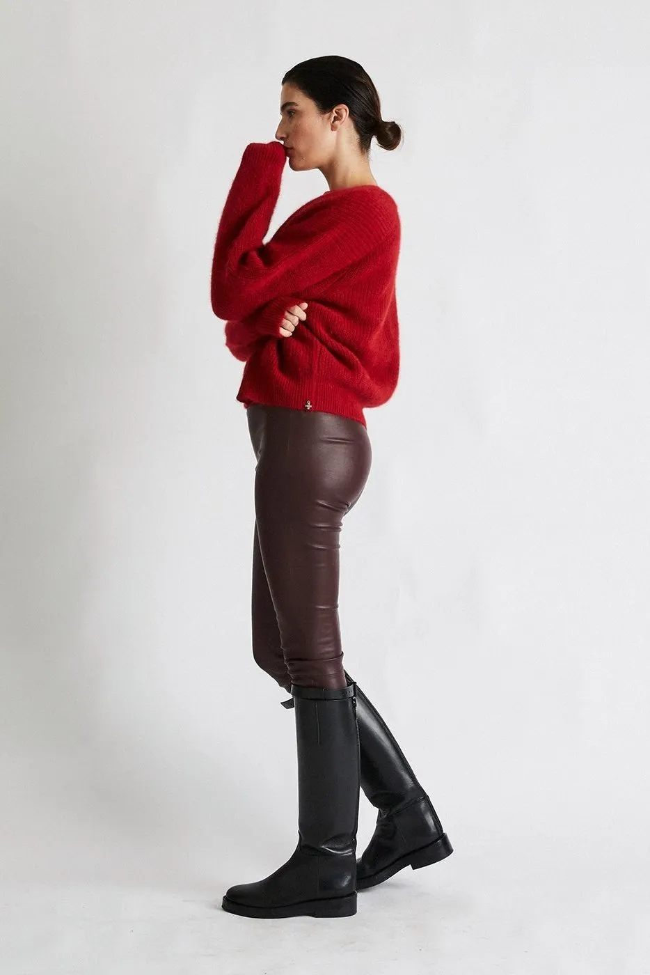   Beryll Cashmere Cardigan Sweater | Cherry Red