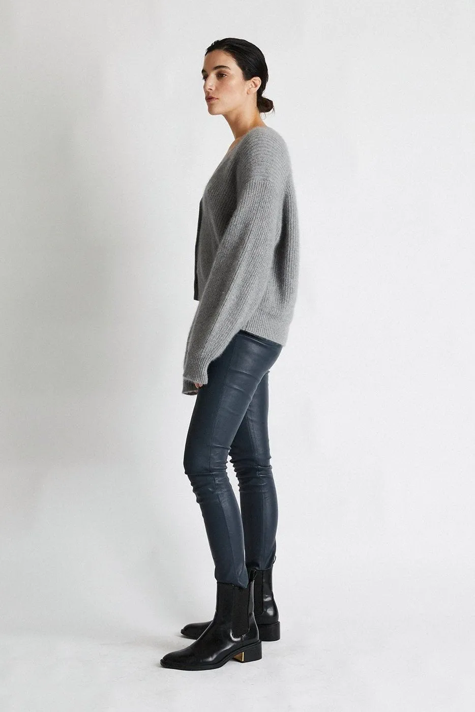   Beryll Cashmere Cardigan Sweater | Pebble Gray