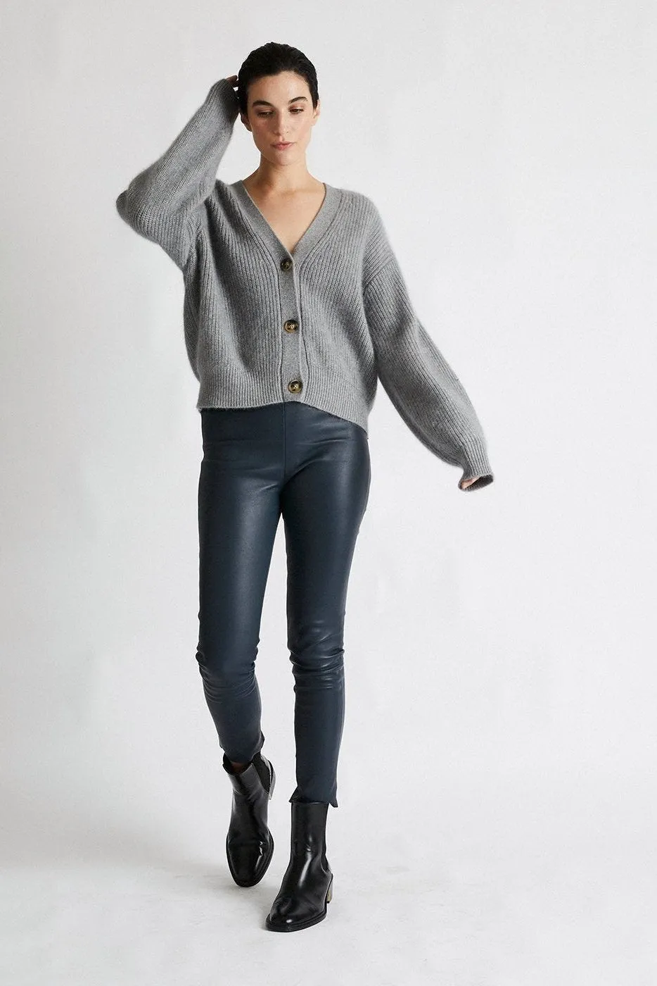   Beryll Cashmere Cardigan Sweater | Pebble Gray