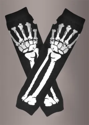 Black and White Skeleton Arm Warmers