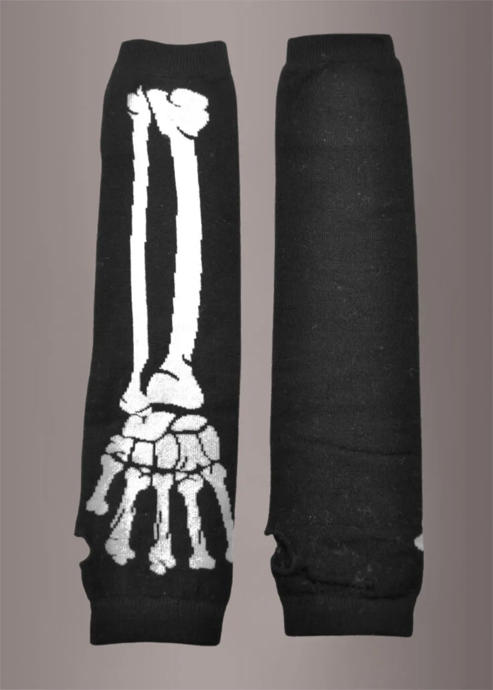 Black and White Skeleton Arm Warmers