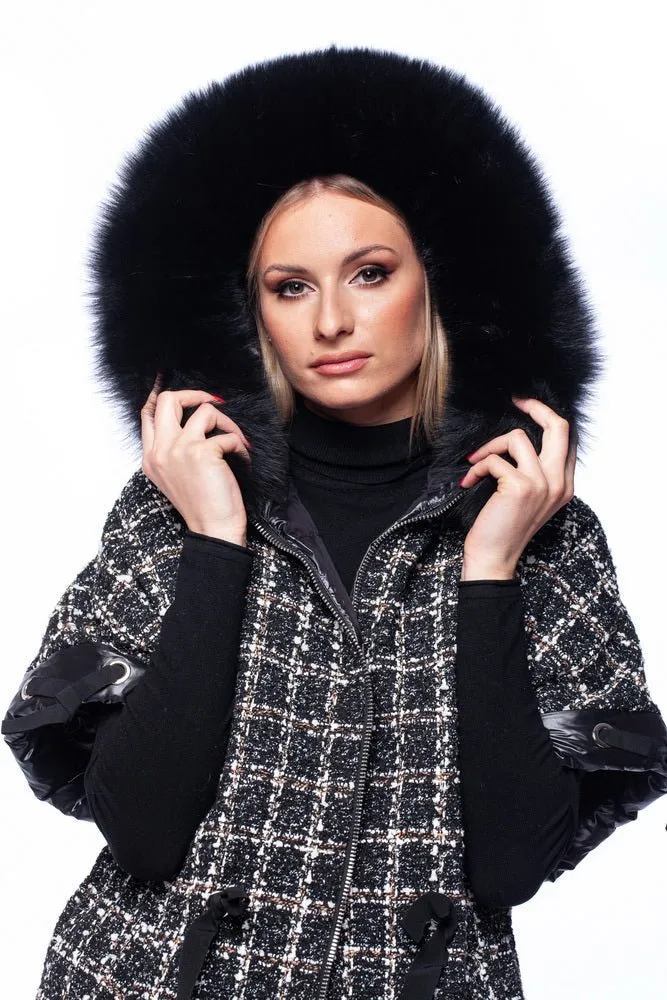 Black Double Sided Transformer Fur Parka