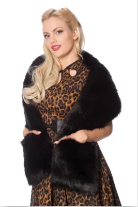 Black Hazel Faux Fur Shawl By Banned