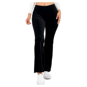 Black Velour Flared Leggings