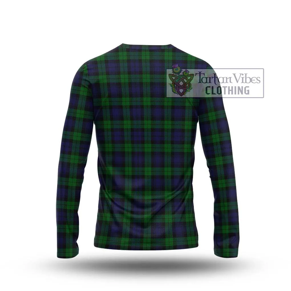 Black Watch Tartan Long Sleeve T-Shirt with Family Crest DNA In Me Style